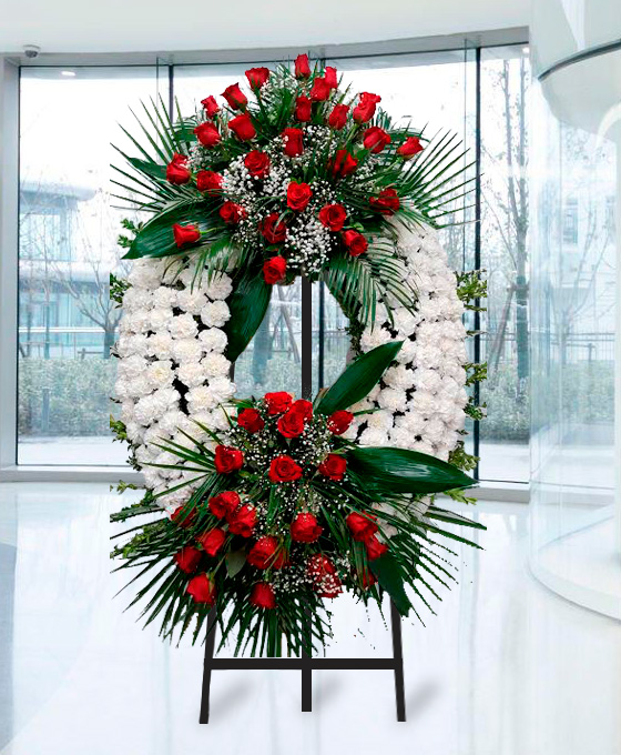 Corona Funeraria Doble Cabezal Blanca