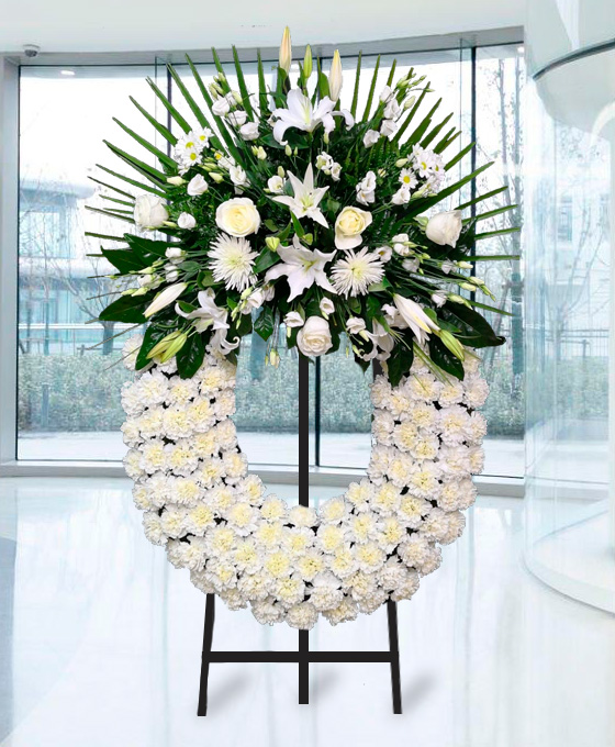 Corona Funeraria Blanca Clásica