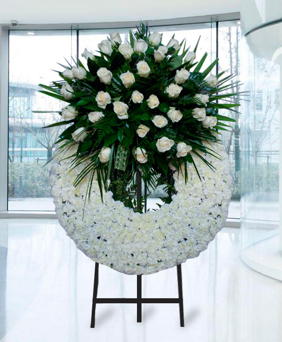 Corona Funeraria Blanca Deluxe en Alcobendas