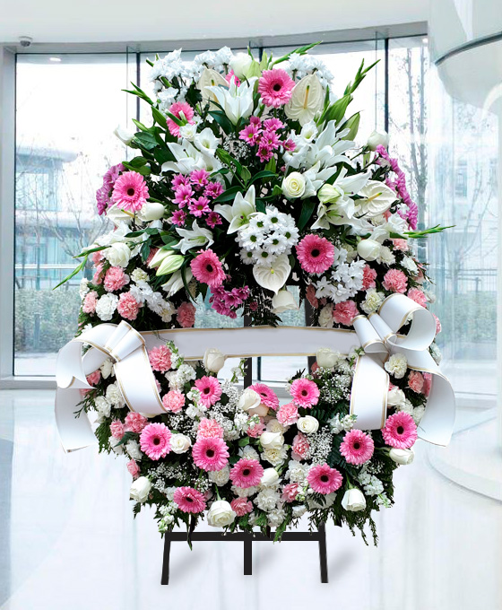 Enviar Corona Funeraria Tonos Rosados