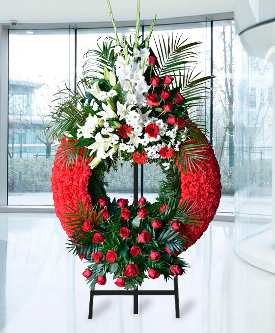Corona Funeraria Roja para funeral