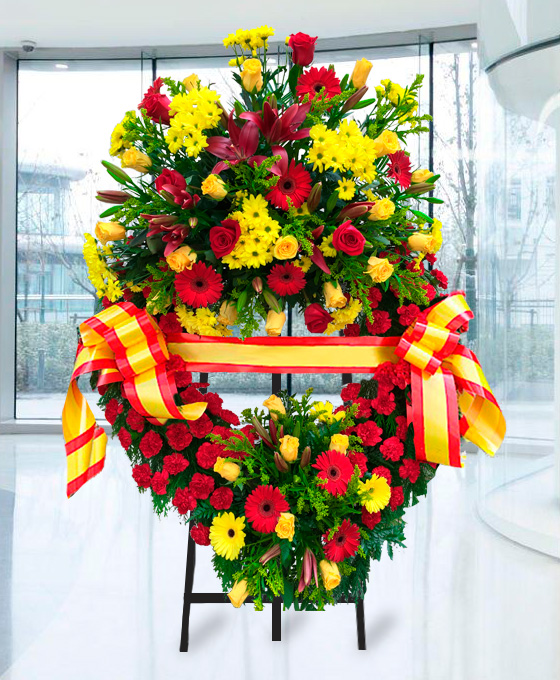 Envío de Corona Funeraria con colores de España