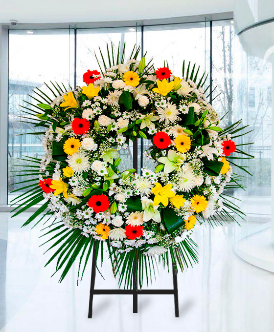 Enviar Coronas funerarias amarillas al tanatorio